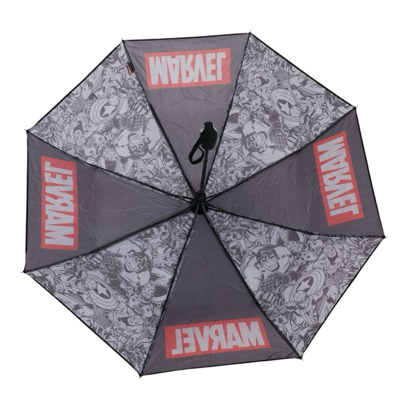 Marvel Gray & Red Comic Print Umbrella One Size Unisex - Picture 2 of 4